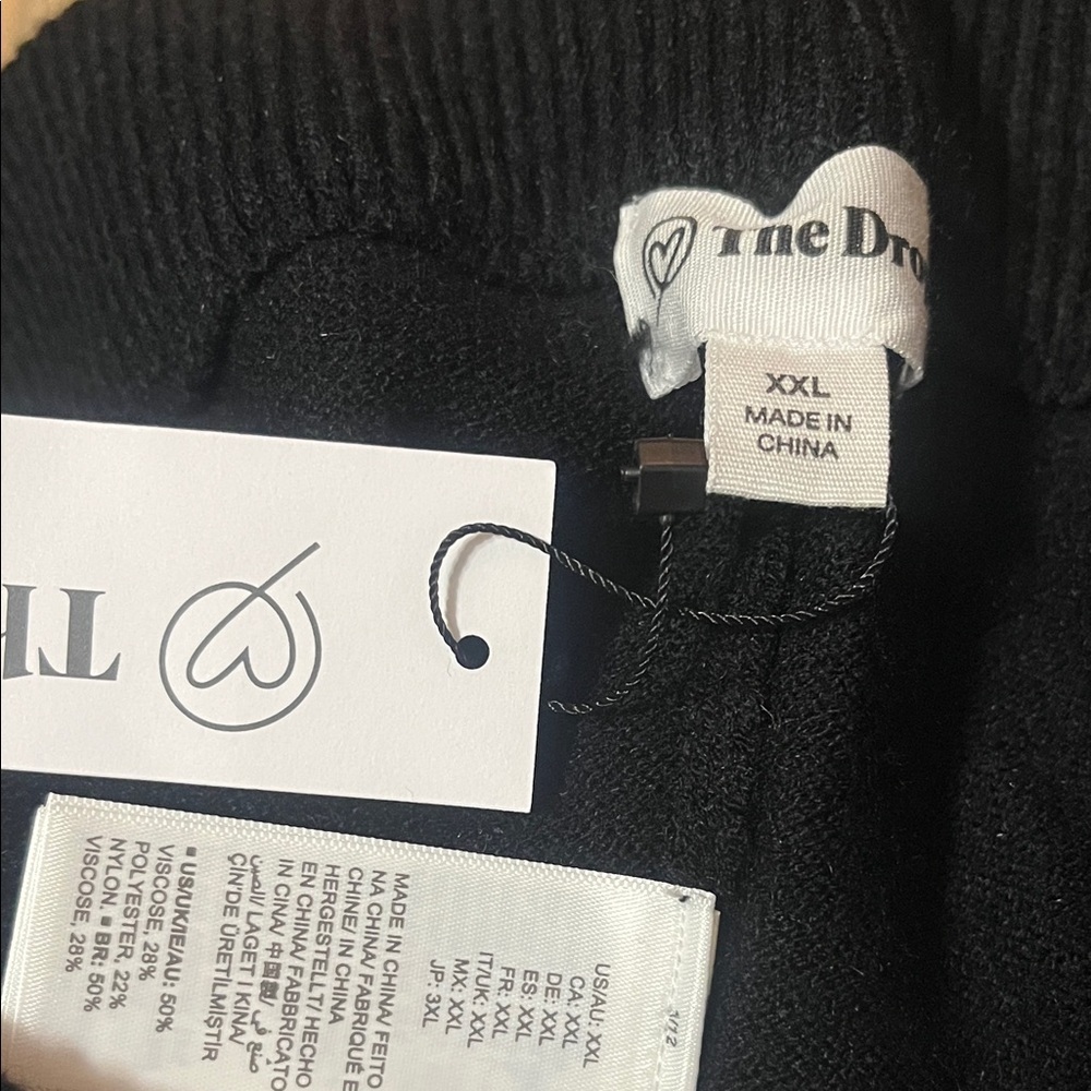 The Drop Bernadette Pull-on Loose-fit Cropped Sweater Pants Black Sz 2X Women - Picture 3 of 6